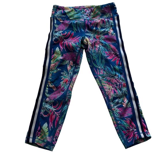 Athleta Girl's Athletic Capri Leggings - Floral Tropical Print - Size M - Picture 2 of 7